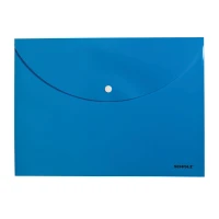 Папка-конверт на кнопке А4 "SCHOLZ"/5127/CHARMING непрозрачная. Голубая (12/480)