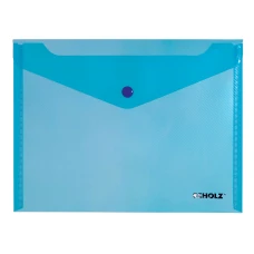 Папка-конверт на кнопці А4 "SCHOLZ" /03500/ проз. Синя (12/240)