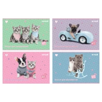 Альбом для рисования А4/12л. "Kite" /SP25-241/ скоба, софт тач + УФ лак, Studio Pets (20/160)
