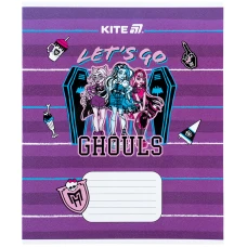 Зошит уч. "Kite" 12арк.// /MH25-235/ гібр. лак + УФ лак, Monster High (25/600)