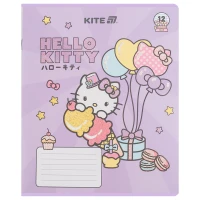 Зошит уч. "Kite" 12арк.== /HK25-234-1/ УФ лак + глітер, Hello Kitty (25/600)