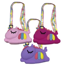 Сумочка силіконова /812-13/ "Єдиноріг" з довгою ручкою 16*10,5см, мікс (1/12/240)