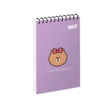 Блокнот А7/80 спіраль "YES" /152514/ "Line Frinds: Be Cute" (1/336)