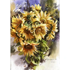 Алмазна мозаїка "Go to art" /189613/ "Соняхи"  20*30см на підрамнику