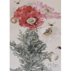 Алмазна мозаїка "Go to art" /189730/ "Маки і бджоли"  20*30см на підрамнику