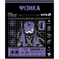 Зошит уч. "Kite" 48арк.# /K25-240-22/ ПРЕДМЕТКА софт тач+УФ, Cyber, фізика (10/200)