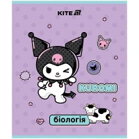 Тетрадь уч. "Kite" 48л.# /HK25-240-7/ ПРЕДМЕТКА софт тач+УФ, Kuromi, биология (10/200)