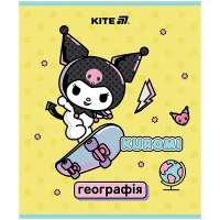 Зошит уч. "Kite" 48арк.# /HK25-240-5/ ПРЕДМЕТКА софт тач+УФ, Kuromi Куромі, географія (10/200)