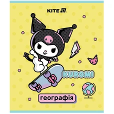 Зошит уч. "Kite" 48арк.# /HK25-240-5/ ПРЕДМЕТКА софт тач+УФ, Kuromi Куромі, географія (10/200)