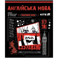 Зошит уч. "Kite" 48арк.== /K25-240-28/ ПРЕДМЕТКА софт тач+УФ, Cyber, англійська мова (10/200)