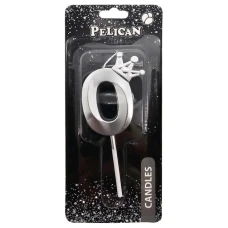 Свічка для торту "Pelican" /863110/ цифра 3D з короною "0", срібло 6см (1/12) Свічка для торту "Pelican" /863110/ цифра 3D з короною "0", срібло 6см (1/12)