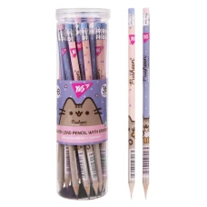 Олівець пр."Yes" /280685/ "Pusheen" круглий з гумкою 36шт/туба (36/540/2160)