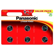 Батарейка "Panasonic" /CR 2032/6bl/ lithium, 3V, монетка 20*3,2мм (6)