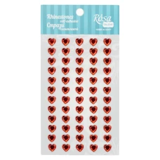 Стрази самоклеючі "ROSA Talent" /639/ Серця, Червоні, 8мм, 60шт (1/12)