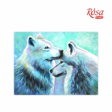 Картина на картоні з контуром "ROSA START" 30*40 Тварини № 5 "Вовки" /539/ БЕЗ ФАРБ