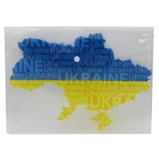 Папка-конверт на кнопці А4+ /2201-212/ 18мкм "Карта України" 23,5*33см (12/300/600)