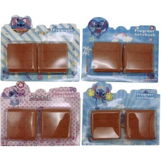 Блокнот 55арк. /1607/ міні-2шт., обкл.силікон "Шоколад-Стіч" блістер мікс (1/24)