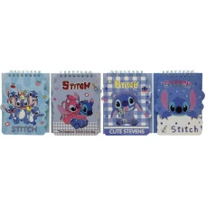 Блокнот 10,2*12,5см/65арк. /55608/ на спіралі зверху "Стіч", мікс (1/24)