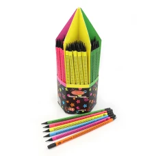 Олівець ч/г "JO" /DSCN0686/ HB Star color "Points" з гумкою, карт. стійка (144/2880)