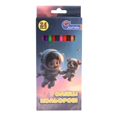 Олівці кольорові "JO" 24 кол. /1051_24A/ пластик.  "Spaceman"  упаковка картон (1/6/120)