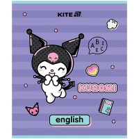 Зошит уч. "Kite" 48арк.== /HK25-240-8/ ПРЕДМЕТКА софт тач+УФ, Kuromi Куромі, англійська мова (10/200)