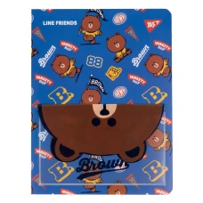 Папка "Yes" 20 файлів A4 /492109/ "Line Friends. Brown" з фронтальною кишенею (1/36/72)