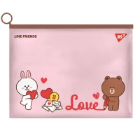 Папка-конверт з бігунком А4 "YES" /492090/ "Line Friends. Brown" (1/12/144)