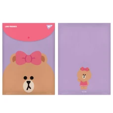 Папка-конверт на кнопці А4 "Yes" /492076/ "Line Friends" вертикальна (1/12/60/120)