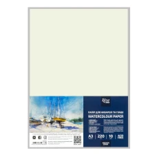 Папір для АКВАРЕЛІ А3/10арк. "ROSA Studio" /16931004/ (29,7х42см) 220 г/м2, середнє зерно (1/20)