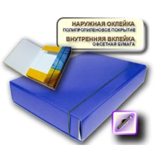 Папка-коробка А4 /iTEM306\03/ 60мм., на гумці, синя Папка-коробка А4 /iTEM306\03/ 60мм., на гумці, синя