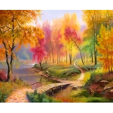 Алмазна мозаїка "Go to art" /177084/ "Золота осінь" 21*25 см на картоні 5D