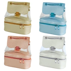 Рюкзак "WB" /TMB-266/ з прозорим ПВХ 1000 мкм, екошкіра, 28*24*12см, мікс (1/20)