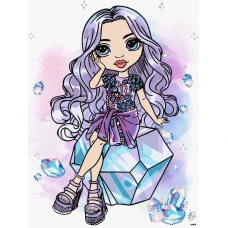 Картина за номерами з алмазною мозаїкою "Ідейка" /KHO1339/ "Rainbow High. Violet" 30*40см