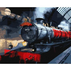 Картина за номерами "Ідейка" /KHO5210/ "Harry Potter: Гоґвортський експрес з фарбами металік extra" 40*50см