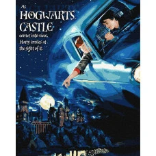 Картина за номерами "Ідейка" /KHO8719/ "Harry Potter: Політ на авто з фарбами металік" 40*50см