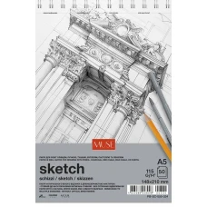 Альбом для ескізів "MUSE" A5/50арк./PB-SC-050-334/ спіраль,115 г/м2 (4)