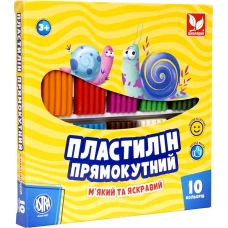 Пластилін восковий "Школярик" 10 кол. прямокутн. /303116003-UA/ 220 г (1/12)