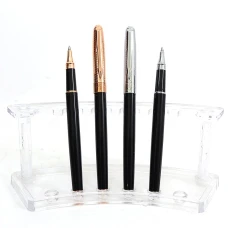 Ручка капілярна "Baixin" /RP912/ синя (1,2,) з насічками, золото + срібло (12)