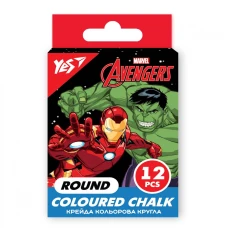 Крейда кольорова 12 шт. кругла "Yes" /400475/ "Marvel.Avengers" (1/24/144)
