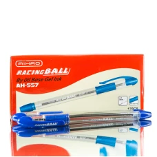 Ручка кулькова "AIHAO" /AH556А/ "Racing Ball" чорна, 0.5мм з гум. гр. (12/144)