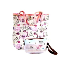 Сумка-шопер "WB"/13740/, "Fashion"33,5*34*8см, проз.ПВХ +космет 12*16см з паєтк. (1/150)