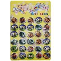 Значок /45-30-F/пластик 30шт. "Футбол football" 45мм (1/120)