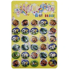 Значок /45-30-F/пластик 30шт. "Футбол football" 45мм (1/120)