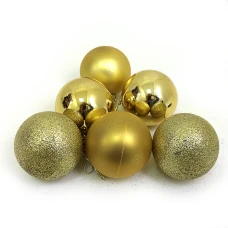 Набір новорічних кульок "JO"  /DSCN0570-G-6/ "GOLD" 6см,/6шт, (1/115)