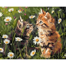 Картина за номерами "Ідейка" /KHO6631/ "Котики у квітах" 40х50см