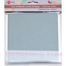 Заготовка для листівок "SANTI" /952248/ 15*15 см 5шт.,серебр.,перламутр.,250г/м2 (1/100)