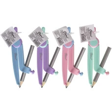 Циркуль "Барвінок" /9-605/ пластиковий 12см, з тримачем для олівця+олівець, в дисплеї, мікс (24/288)