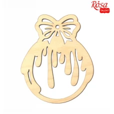 Заготовка "Rosa Talent" "Новорічна куля-3" /210/ 4шт, фанера, 7,5*10см