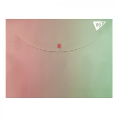 Папка-конверт на кнопці А4 "Yes" /492291/ "Fusion", рожево-зелена (1/12/150)