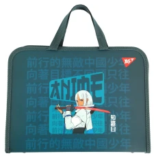 Папка-портфель на блискавці А4+ "Yes" /492310/ "Anime" з ткан. ручк. (1/24/48)